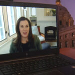 A photo of Meghan Hannon appearing via videocall on a Kare11 News segment