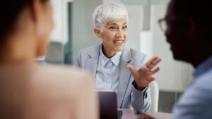 Estate planning advisor discussing with couple