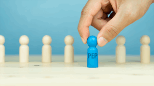 White game pieces in background, with blue game piece in foreground reading "PEP"