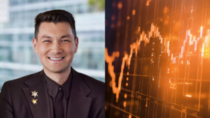 Kevin Gordon with stock market imagery
