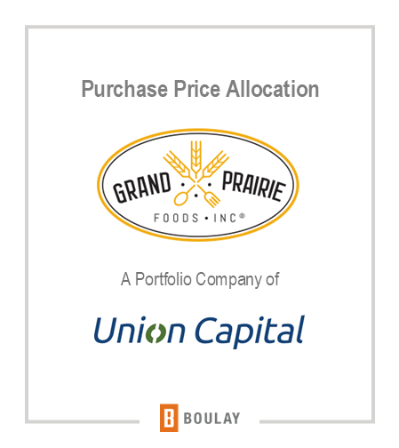 Purchase Price Allocation: Grand Prairie Foods Inc. A portfolio company of Union Capital.