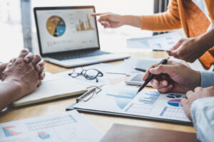 A business discussing year-end tax planning strategies.